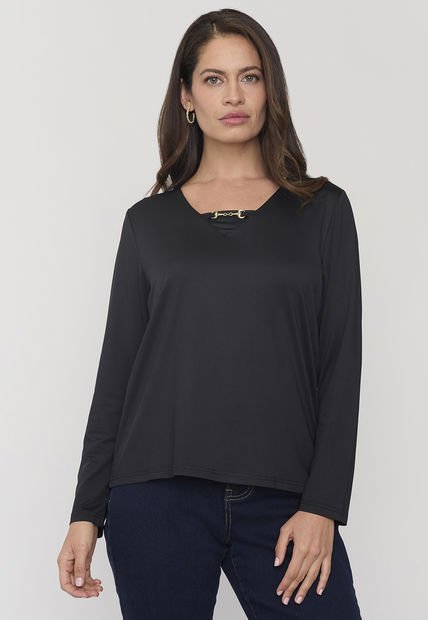 Polera Mujer Joya Negro Corona