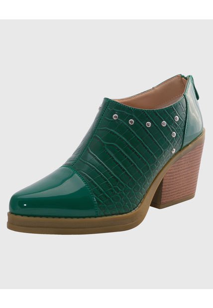 Botin Puntiagudo Tachas Verde Danicolle