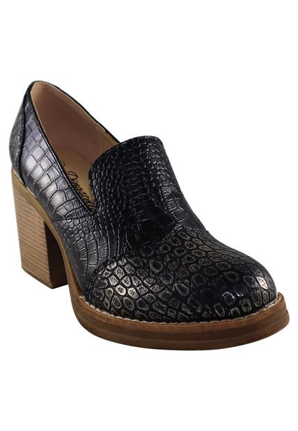 Botin Alto Croco Scales Negro