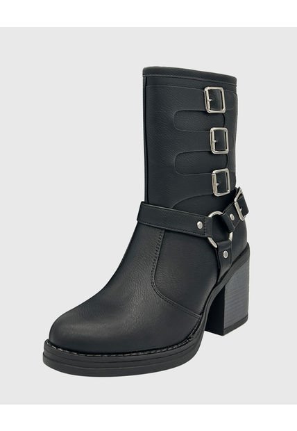 Bota Para Mujer, Negro, Cuadruple Correa Danicolle