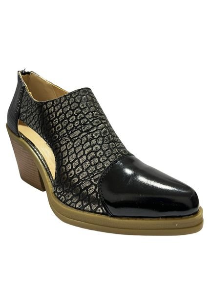 Botin Low Opening Negro/Dorado