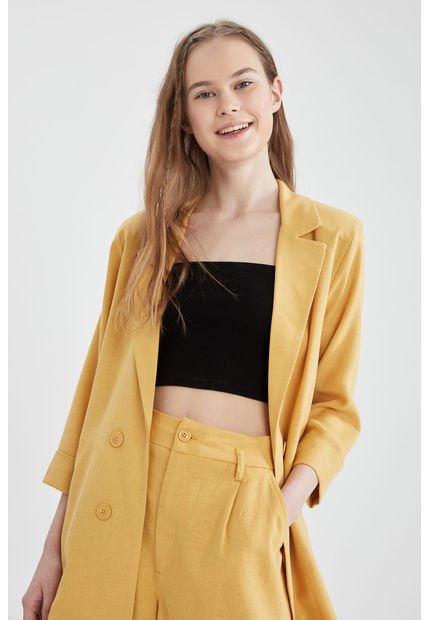 Blazer DeFacto Lino Amarillo - Calce Holgado - Compra Ahora | Dafiti Chile