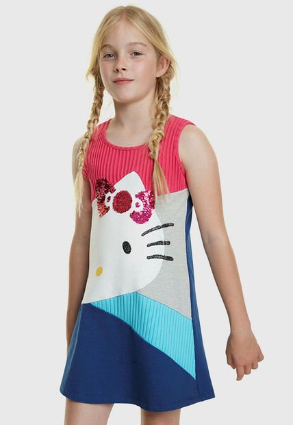 Vestido Desigual Niña Hello Kitty Multicolor - Calce Regular - Compra Ahora  | Dafiti Chile