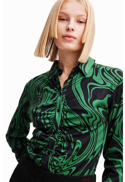 Blusa Desigual Verde - Calce Regular