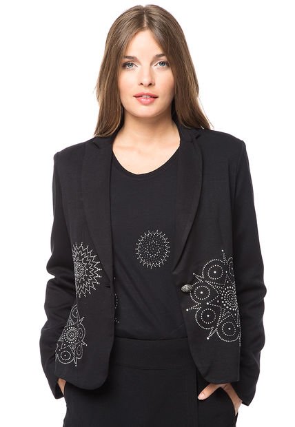 Blazer Tachas Negro Desigual