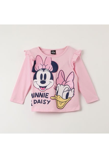 Polera Manga Larga Niña Minnie & Daisy Rosado Disney