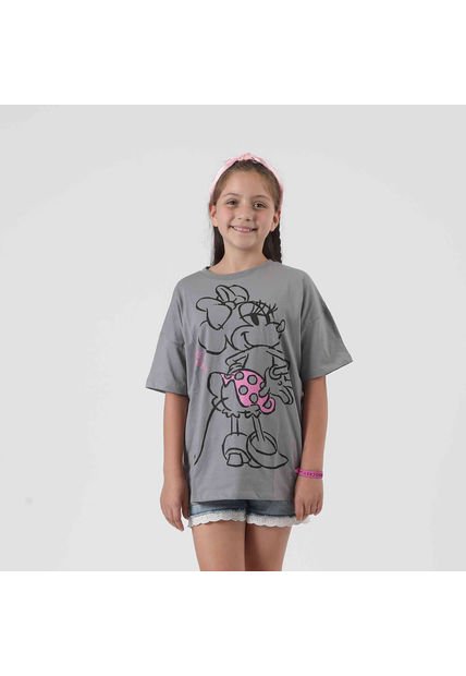 Polera Manga Corta Niña Lineal Minnie Blanco Disney