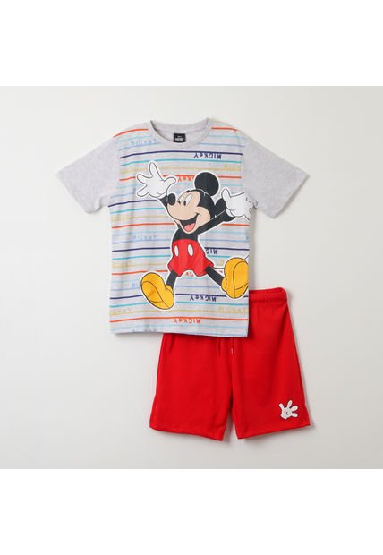 Pijama Corto Niño Mickey Alegre Gris Disney