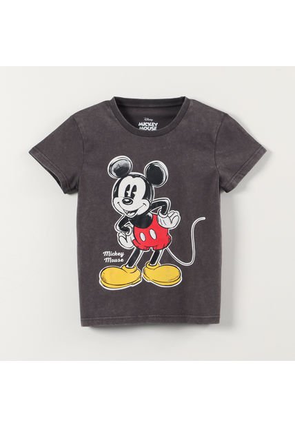 Polera Manga Corta Niño Mickey Gris Disney