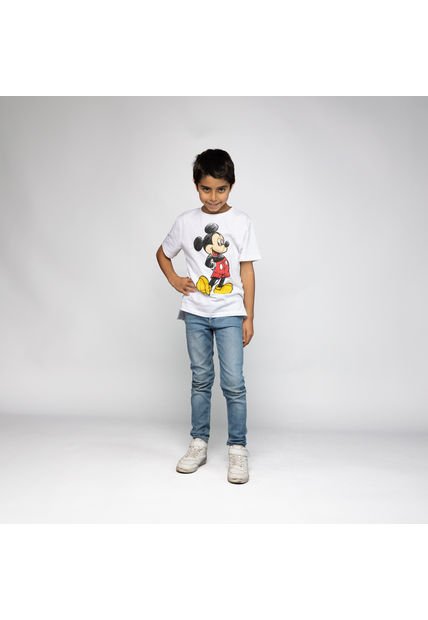 Polera Niño Mickey Clasico Blanco Disney