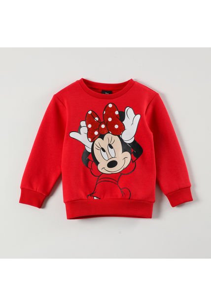 Poleron Niña Minnie Moño Rojo Disney