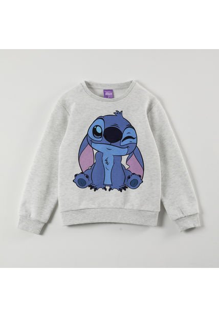 Poleron Niña Lilo & Stitch Gesto Gris Disney