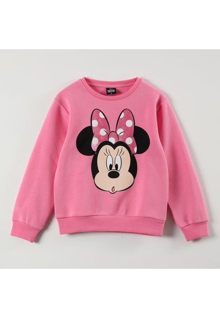 Poleron Niña Minnie Asombro Rosado Disney