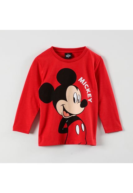 Polera Manga Larga Niño Mickey Outgoing Rojo Disney