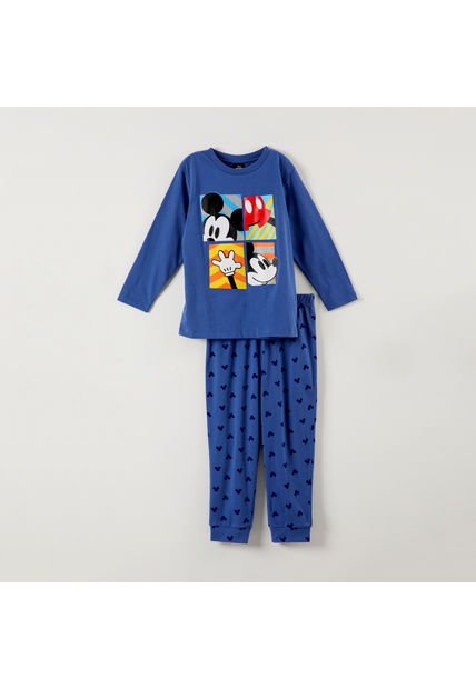 Pijama Niño Mickey Cuadros Azul Disney