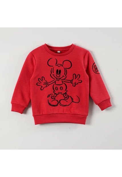 Poleron Cerrado Niño Mickey Current Mode Rojo Disney