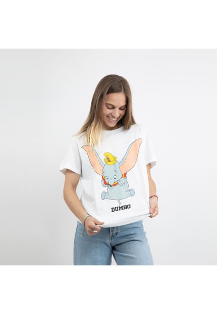 Polera Mujer Dumbo Fly Blanco Disney