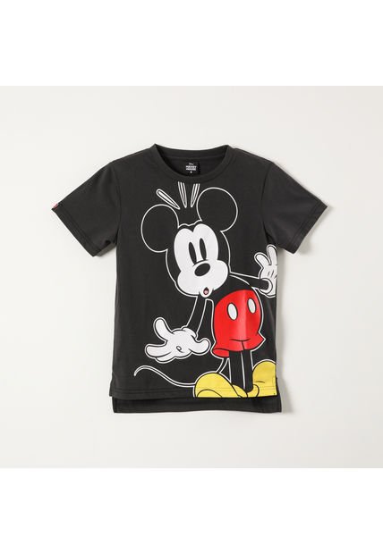 Polera Manga Corta Niño Mickey Negro Disney