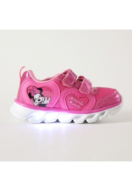 Zapatilla Con Luces Niña Contenta Minnie Rosado Disney