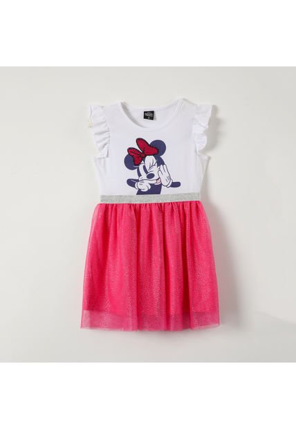 Vestido Niña Guiño Minnie Blanco Disney