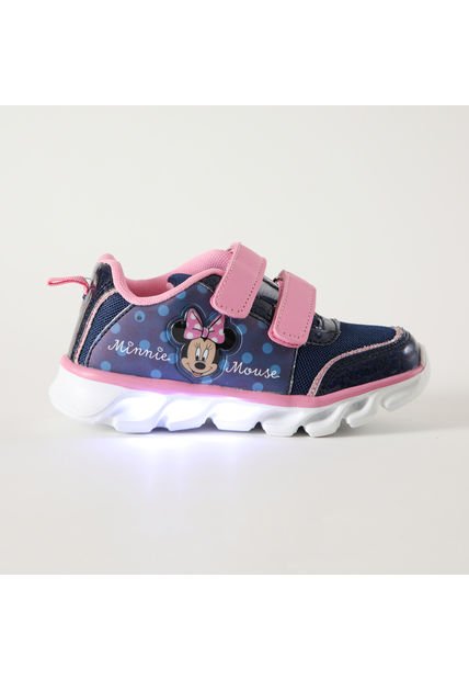 Zapatilla Con Luces Niña Puntos Minnie Azul Disney