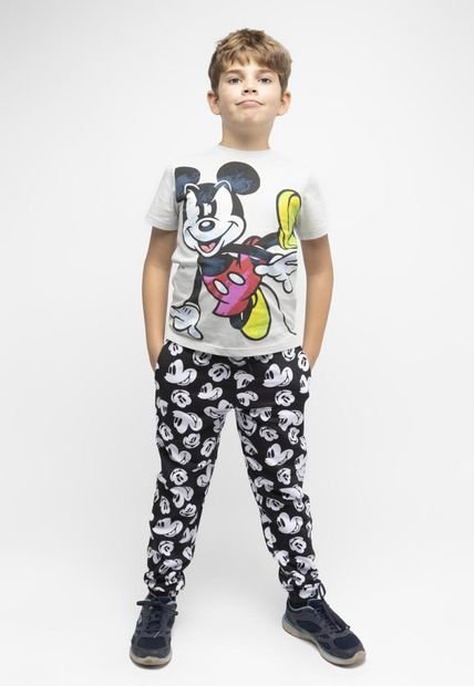 Pantalon De Buzo Niño Full Print Mickey Gris Disney