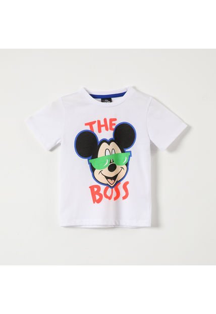 Polera Manga Corta Niño Mickey Blanco Disney