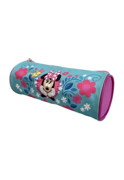 Estuche Infantil Escolar Flores Minnie Celeste Disney