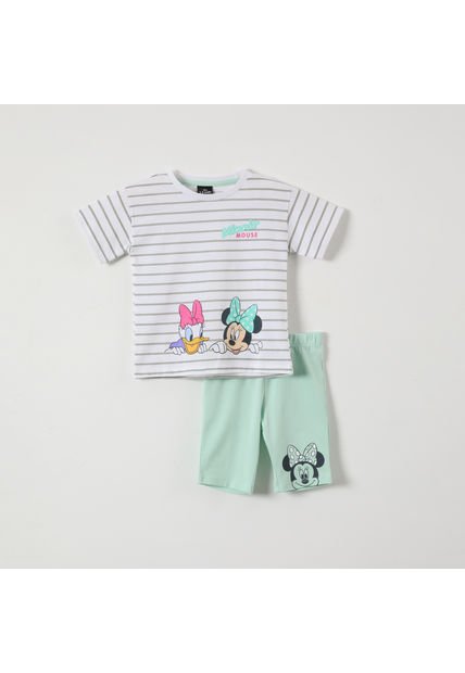 Conjunto Niña Rayas Minnie Blanco Disney