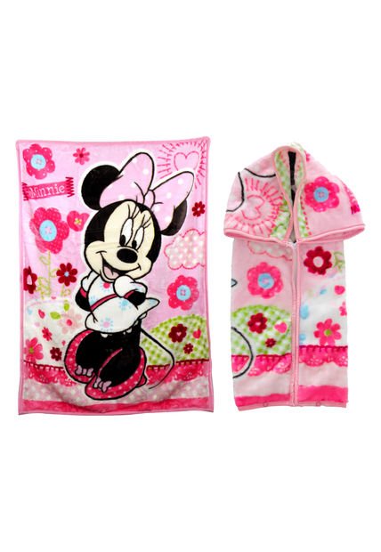 Saco Con Broche Bebé Manta Minnie Rosado Disney