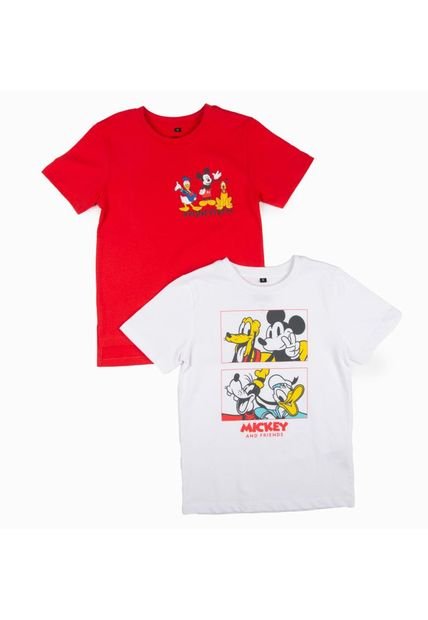 Pack Poleras Niño Mickey Y Sus Amigos Rojo Disney