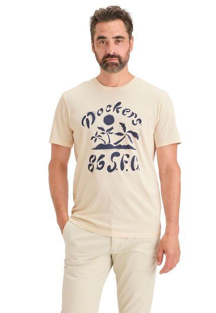 Polera Hombre Graphic Tee Slim Fit Blanco Dockers