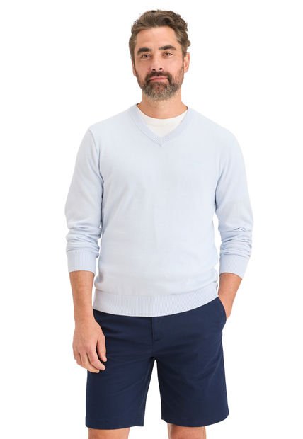 Sweater Hombre V-Neck Regular Fit Celeste Dockers