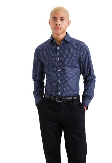 Camisa Hombre Crafted Slim Fit Azul Dockers