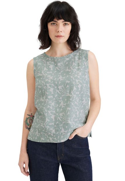 Polera Mujer Tank Button Back Slim Fit Celeste Dockers