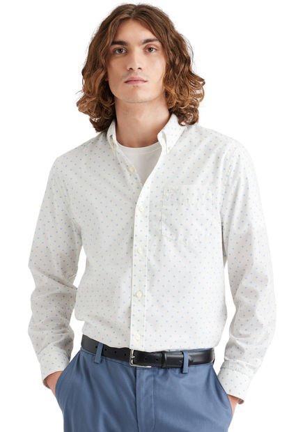 Camisa Hombre Stain Defender Classic Fit Blanco Dockers