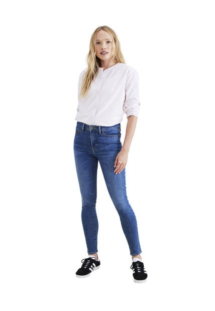 Jeans Mujer Mid Rise Skinny Fit Azul Dockers