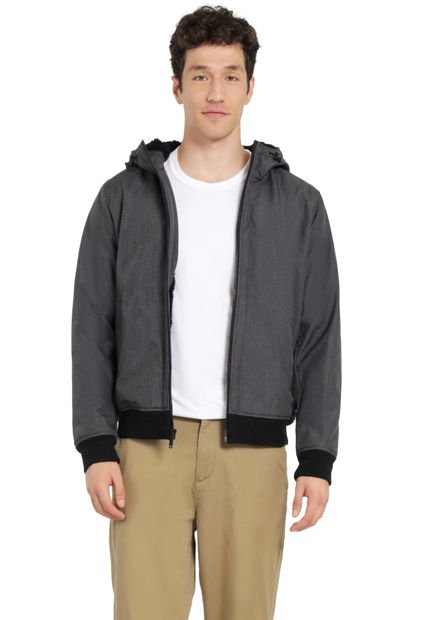 Chaqueta Hombre Bomber Hooded Regular Fit Charcoal Dockers