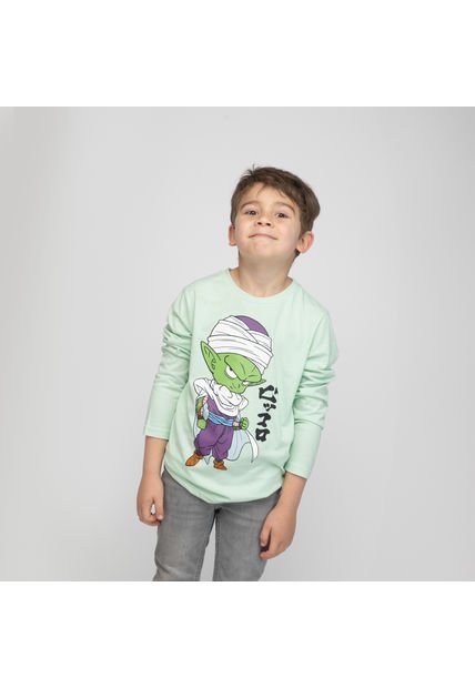 Polera Manga Larga Niño Dragon Ball Picolo Verde Dragon Ball