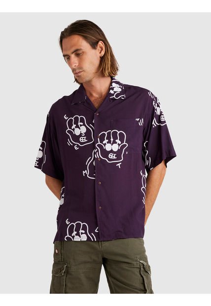 Camisa Manga Corta Hombre Lctxe Resort Morada Element