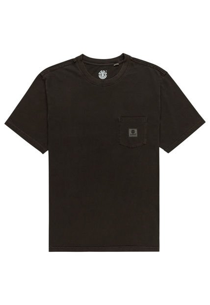 Polera Manga Corta Hombre Basic Pocket Negra Element