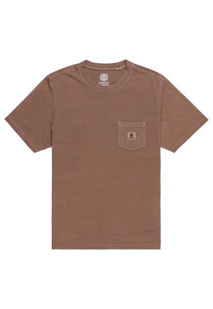 Polera Manga Corta Hombre Basic Pocket Café Element