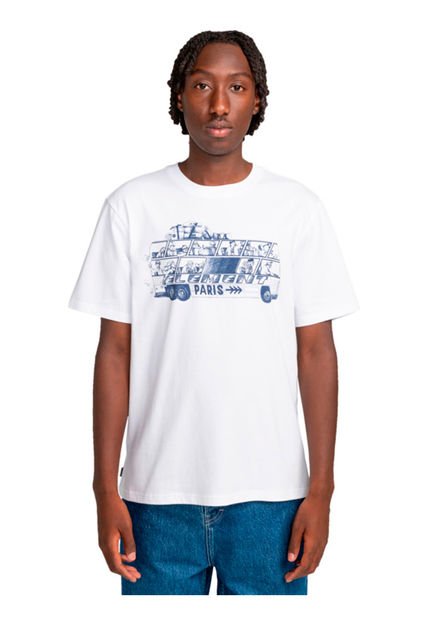 Polera Manga Corta Hombre Tourbus Blanca Element