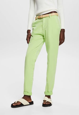 Pantalon verde fashion limon mujer