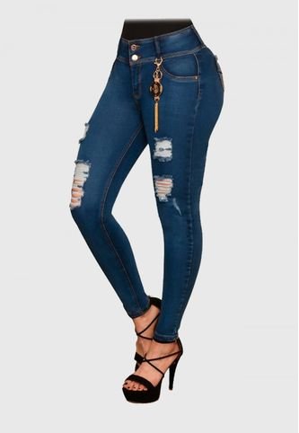 Jeans Mujer Levanta Cola Efecto Push Up Azul Oscuro Fascinate Fascinate