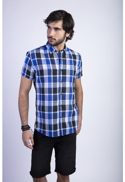 Camisa Checkered Irving F Azul Ferouch