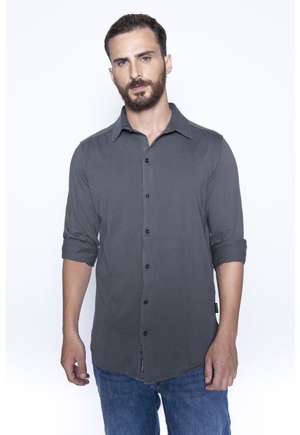 Camisa Jersey Garment Dyed F Gris Ferouch