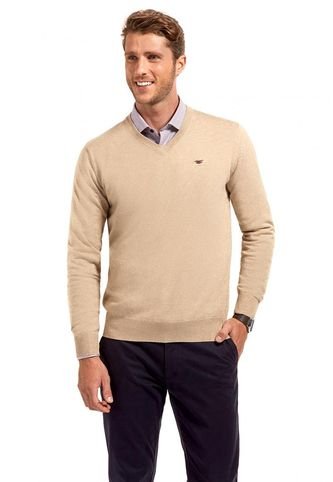 Sweater Hombre Melange Manga Larga Beige Ferouch Sweaters  