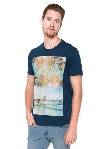 Polera Azul Ferouch - Calce Regular