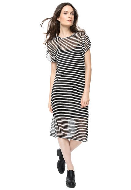 Vestido Largo Stripes Negro FiveBlu